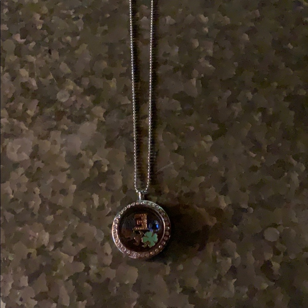 Origami owl necklace with charms